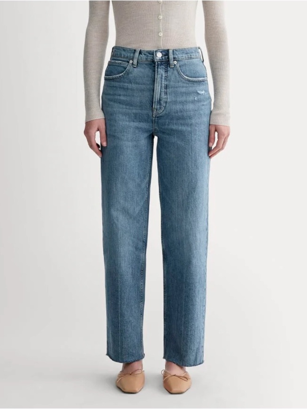Everlane Straight Leg Jeans in Medium Blue Wash 27 Long